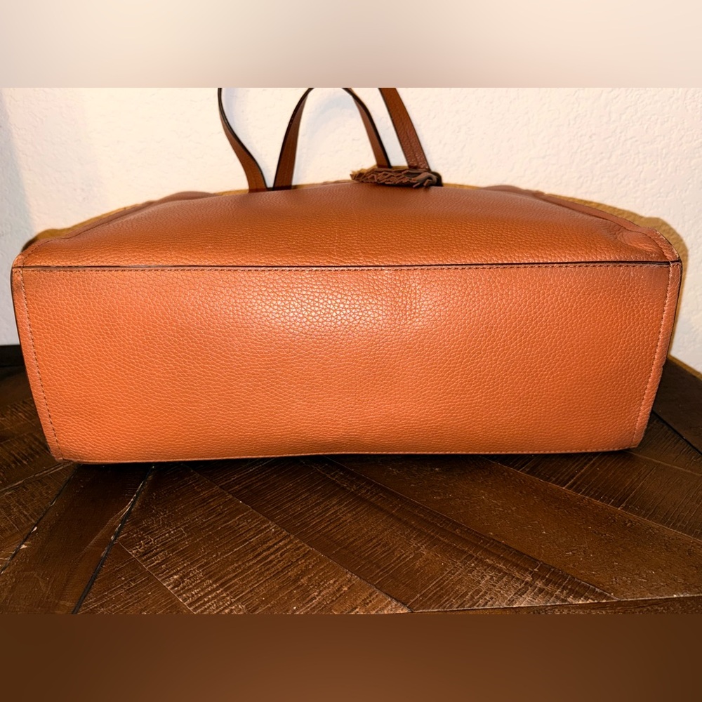 Tory Burch Brown Leather Tote with Tassel NWOT - Picture 9 of 16